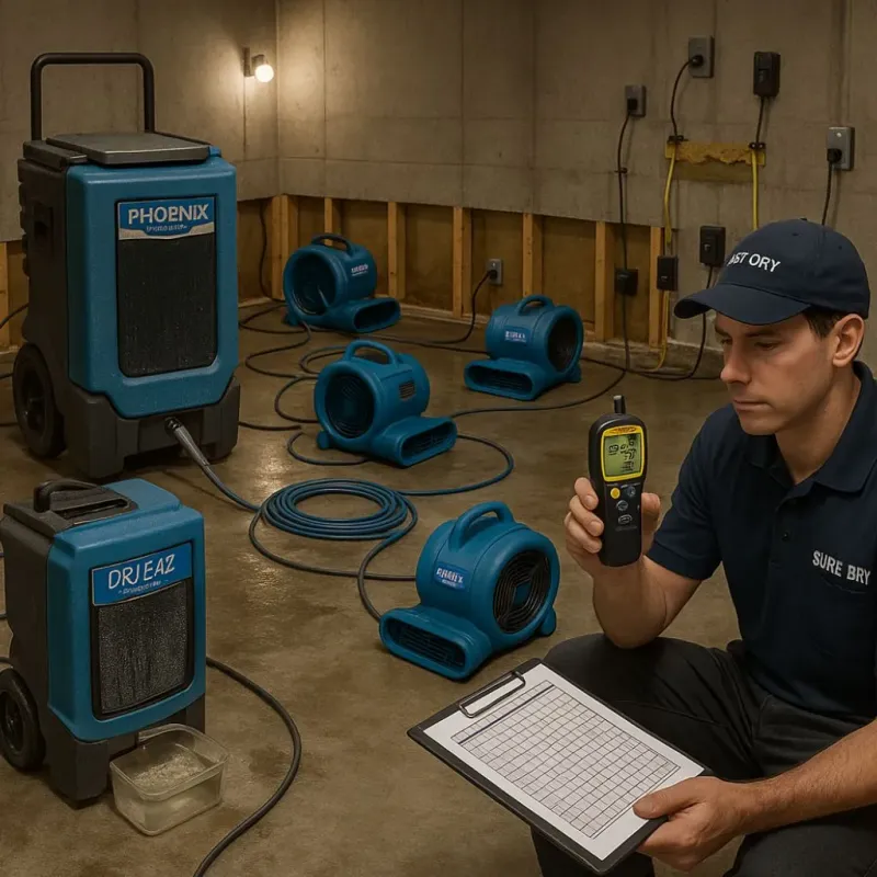 Structural Drying and Dehumidification process in Celina, TN